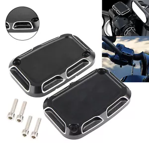 Pair Front Brake Master Cylinder Cover For Harley Street Glide V-Rod Road Glide - Foto 1 di 14