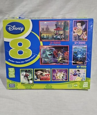 *NEW* Disney 8 Pack Puzzles (4)-150, (2)-(300 & (2)-500 Pc. Open Box/Sealed Bags - Image 1 of 4