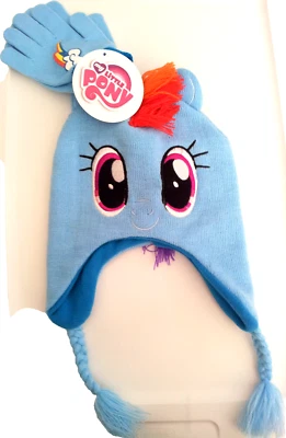Conjunto de sombrero y guantes My Little Pony Rainbow Dash talla única ojos bordados edades 4+  Foto 1 de 4