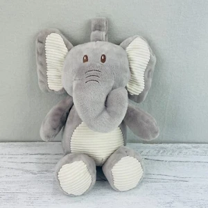 Peluche KellyToy Gris Blanco Elefante Lovey Sonajero Arrugado Clip Peluche 10" - Imagen 1 de 8