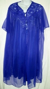 Ventura Purple Nightgown Robe Set Knee Length Sheer Sexy Medium   42" BUST - Picture 1 of 5