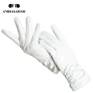 Classic Pleated Leather Gloves Women Color Real Leather Women Sheepskin Gloves - Picture 1 of 31