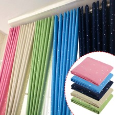 Room Thermal Insulated Blackout Window Curtains Star Metalic Tape with Hole