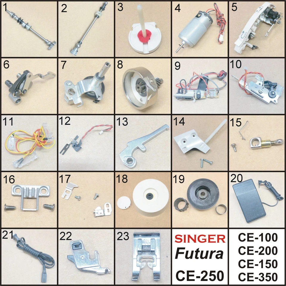 SINGER USED GENUINE ORIGINAL CE-250 PARTS ALSO FIT OTHER FUTURA CE MODELS TESTED - Image 1 of 4