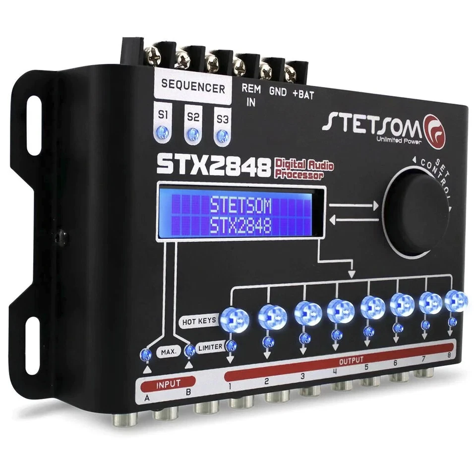 Stetsom STX2848 Equalizer / Crossover 2 Input Channels, 8 Output Channels w/ DSP - Image 1 of 4