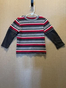 Jumping Beans Shirt Boys 3T Red and Gray striped - Bild 1 von 11