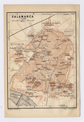 MAPA ANTIGUO ORIGINAL DE SALAMANCA 1898 / CASTILLA Y LEÓN / ESPAÑA Foto 1 de 3