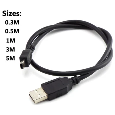 USB Mini T port Data Charger Cable Wires Line 5V For Car DVR Digital Camera MP4 - Image 1 of 4
