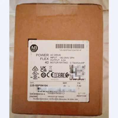 NEW SEALED Allen Bradley 22B-B5P0N104 PowerFlex 40 AC Drive 240V 3Ph 1HP - Image 1 of 4