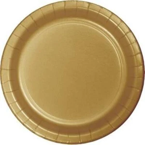 Gold 9 Inch Paper Plates 24 Per Pack Tableware Party Decorations Party Supplies - Picture 1 of 1