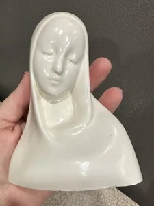 Vintage Holy Virgin Mother Mary Figurine 5” Bust Ceramic Glazed Statue Bust EUC - Picture 1 of 10