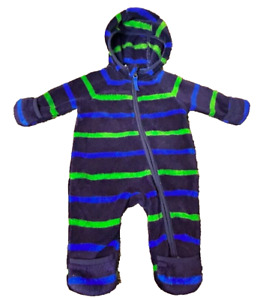 REI Snow Suit Bunting Fleece Hooded stripe Size 3 months