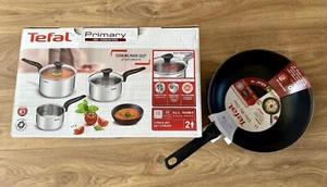 4pcs Tefal Stainless Steel Saucepan Milk Pan 14-16-18cm & Wok 28cm Set Cookware - Picture 1 of 18