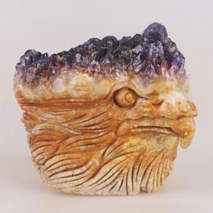 3,2 Zoll natürlicher Amethyst Edelstein Kristall handgeschnitzt Adler Tier Heilung 350g - Bild 1 von 8