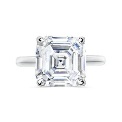 2.50 Asscher Cut F VS2 Diamond Ring Lab Grown Diamond IGI Certified 14k Gold - Image 1 of 4