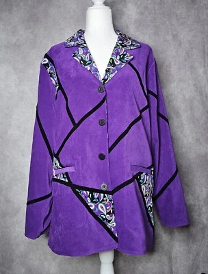 Koos Of Course Reversible Jacket Purple And Paisley Size Large - Image 1 of 4