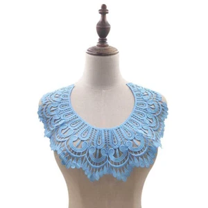 Flower Embroidered Neckline Lace Collar Trim Sew Patch Applique Corsage D - Picture 1 of 51