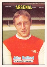 John Radford Centre Forward Arsenal A&BC Football Cards No61 Orange Back