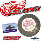 Paul Coffey Signed Vintage Detroit Red Wings Puck - w/COA HOFer