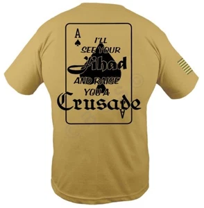 JIHAD CROCIATA SS T SHIRT S-3X CAVALIERI TEMPLARI INFEDELI TAN Crociato Spec Ops - Foto 1 di 2