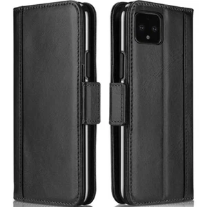 for Google Pixel 4 Leather Flip Wallet Phone Holder Protective Cover BLACK - Picture 1 of 1