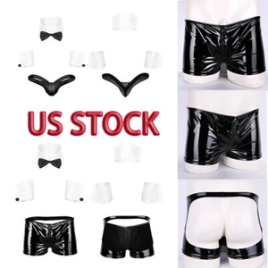 Conjunto de lencería de camarero para hombre cuello con pajarita bikini tanga ropa interior con pulseras - Imagen 1 de 17