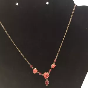 Collar de metal negro Les Nereides Paris dimensional rosas J6544 - Imagen 1 de 6