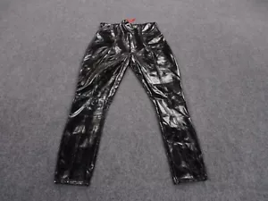 Spanx Pants Adult L Black Straight Leggings Stretch Yoga Faux Leather Womens - Picture 1 of 9