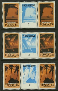 Tonga 1984 Scott #590-592 Mint Never Hinged Gutter Pair Set - Picture 1 of 1