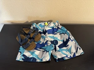 2t Swimming Trunks With Size 5 Sandals Used Wonder Nation Are The Sandal Brand - Picture 1 of 3