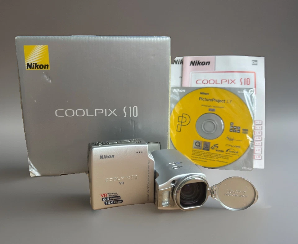 Nikon Coolpix S10 VR Digitalkamera Vintage RAR, 6 MP, 10x Zoom, 100% Funktion ✅ - Bild 1 von 4