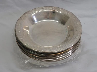 10 Reed & Barton 经典玫瑰设计装饰银盘碗 6.5 — 第 1/4 张图片