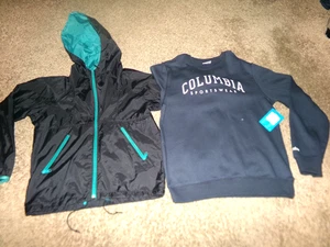 MENS COLUMBIA LOGO COTTON SWEATSHIRT SIERRA DESIGNS RAIN JACKET COAT SIZE SMALL - Picture 1 of 6