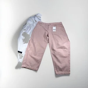Zara Relaxed fit barrel jeans size 14 Blush Pink NWT - Picture 1 of 7