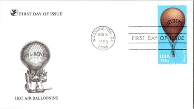 USPS Scott 2032 FDC Intrepid Hot Air Ballooning Readers Digest c1983 - Image 1 of 4