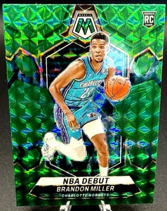 Brandon Miller 2023-24 Panini Mosaic - NBA Debut #252 Green Mosaic Prizm Rookie - Picture 1 of 11