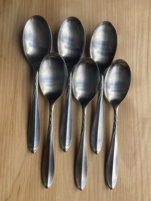 "Juego de 6 cucharaditas LYON International plata inoxidable CALYPSO 5 7/8""" Foto 1 de 4