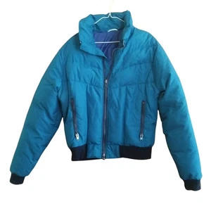 Vintage CB Sports Winter Jacket Men’s Medium Blue Puffer Ski Coat Retro 80s - Picture 1 of 1