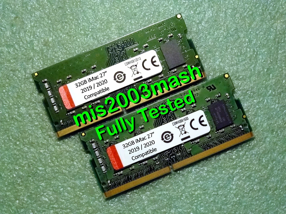 Apple iMac Retina 5K 27" 2019 2020 64GB  64 GB kit 2 x 32GB Crucial RAM Memory 7 - Image 1 of 1