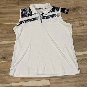 Slazenger Golf Top Women’s L White Sleeveless Polo Shirt Stretch Collar New - Picture 1 of 5