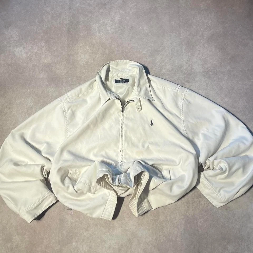 Vintage Polo Golf Harrington White Zip Up Jacket - Imagem 1 de 4
