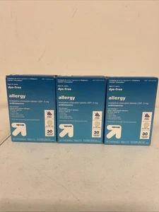 3 PK Up & Up Dye Free Children's Allergy 30Ct Chewable Tablets Grape Exp 02/26 - Picture 1 of 3
