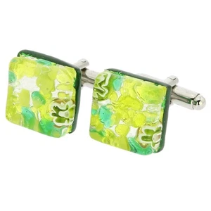 GlassOfVenice Murano Glass Venetian Classic Square Calambres - Verde Plata - Imagen 1 de 4