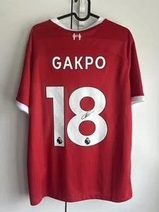 Cody Gakpo Hand Signed Liverpool 2023/2024 Home Shirt - Picture 1 of 5