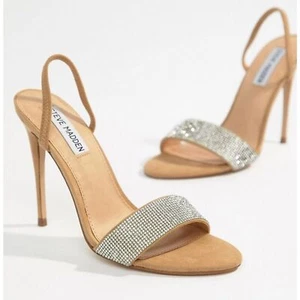 Sandalias de tacón Steve Madden para mujer naturales con estrás feroces - Imagen 1 de 12