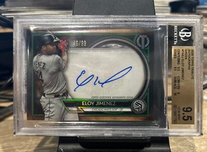 2020 Topps Tribute Eloy Jimenez autographs Green /99 BGS 9.5 Gem Mint