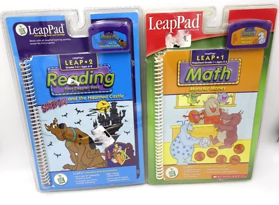 Lot of 2 LeapFrog LeapPad Reading Math Game & Book Scooby Doo & Monster Money - Image 1 of 4