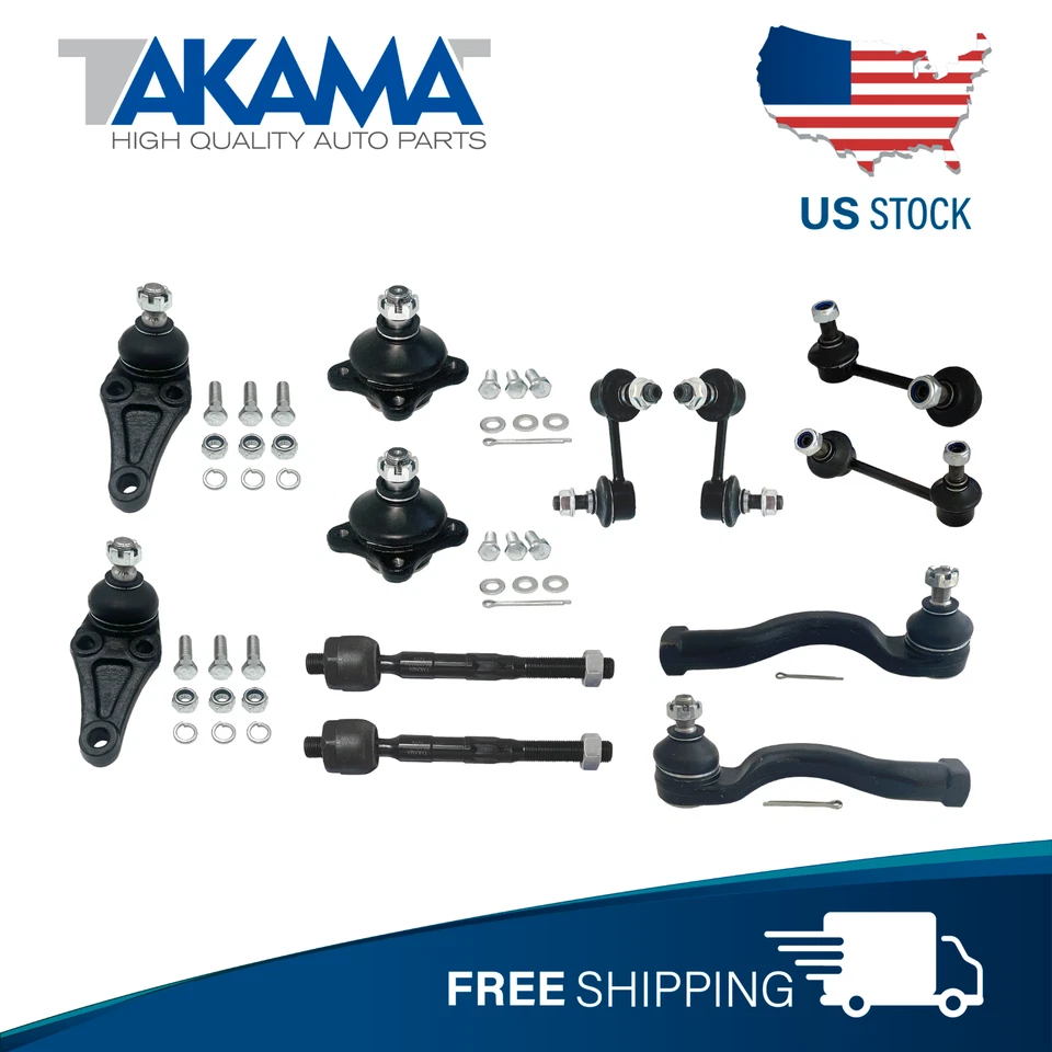 12 piezas rótula + eslabón de extremo estabilizador + extremo de varilla de amarre para 01-06 MITSUBISHI MONTERO Foto 1 de 4