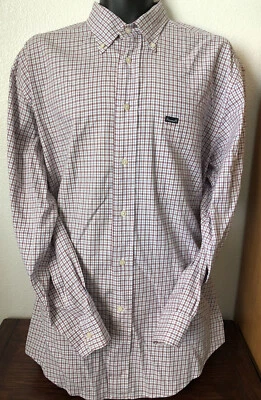 Camisa vintage faconnable para hombre a rayas a cuadros con botones diseñada en Francia L Foto 1 de 4