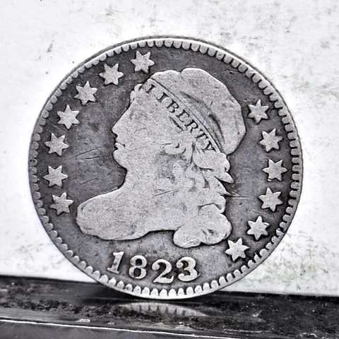1823/2 Bust Dime - Large E - VG Details (#45281) Cover